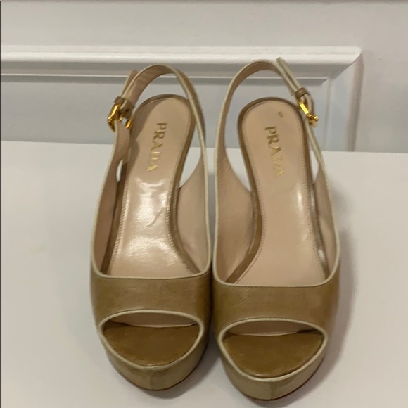 Prada Shoes - Prada platform sling back pump